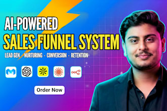 build an ai sales funnel, landing page, lead generation automation