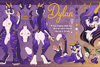 furry reference sheet furry art furry ref sheet fursona for fursuit character