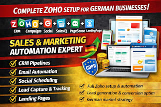 german zoho CRM zoho campaigns zoho social zoho salesiq page sense landing page