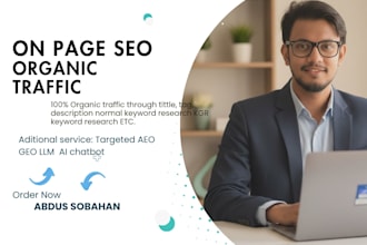 do onpage SEO for organic traffic through aeo, GEO, and llm strategy