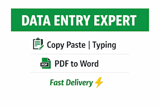 do accurate data entry, copy paste and typing work