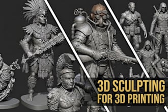 sculpt miniatures, figurines and creatures for 3d printing
