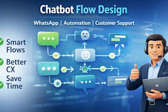 design and optimize chatbot flows for whatsapp and customer support