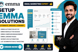 setup emma automation emma nawsletter emma campaign emma landingpages