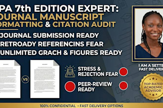 provide apa 7th edition manuscript formatting and citation auditing for research