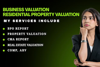 do arv comps property valuation report only house, USA