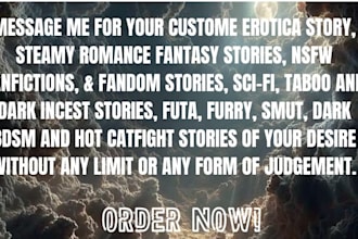 write nsfw erotica, steamy romance, bdsm, kinky fantasy, futa, furry, catfight