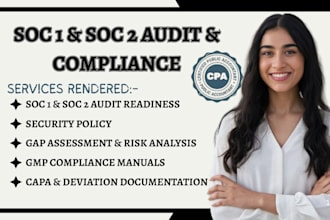 perform soc 1 and soc 2 audit and provide CPA audit report