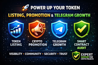 do token listing, token promotion, telegram marketing and smart contract audit