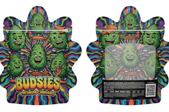 make a cannabis packaging, mylar bag, weed pouch and die cut for your product