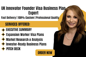 write business plan for UK innovator founder visa or expansion worker visa