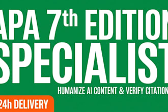 humanize edit rewrite document and format your ai manuscript to apa 7th edition