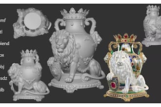 3d print figure add color to 3d model for 3d resin printing cad model design
