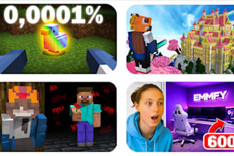 professional and vibrant minecraft youtube thumbnails