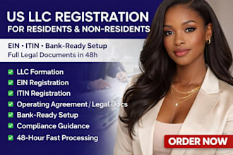 register US llc for residents, non residents with ein, itin, and full documents