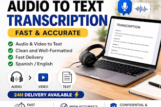 transcribe audio or video into text fast and accurately