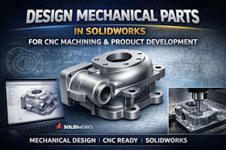 design mechanical parts in solidworks for cnc machining and product development