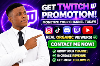 promote twitch and kick channel promotion for live viewers