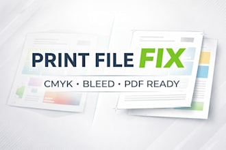fix your file for professional printing  cmyk, bleed, PDF
