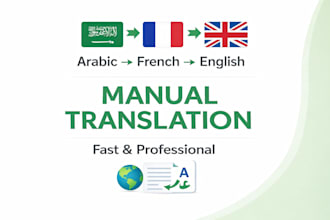 manually translate arabic to french and english