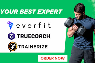 setup transfer upload workout programs in everfit truecoach trainerize kahunas
