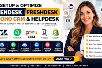 setup helpdesk zendesk freshdesk zendesk zoho zendesk CRM ai gorgias quo