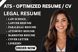 write ats optimized legal resume for lawyer attorneys paralegal and law student