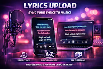 sync and upload your music lyrics to all streaming platforms