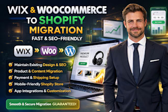 copy clone wix woo commerce wordpress to shopify website migration  to shopify