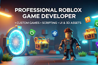 develop custom roblox games with scripting, UI, game systems in roblox studio