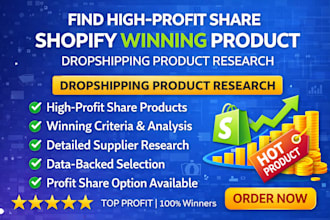 find high profit share shopify winning product, dropshipping product research
