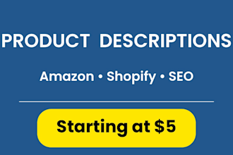 write SEO product descriptions for your amazon shopify or online store