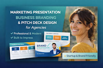 design marketing presentation, business branding pitch deck for agency design