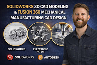 do solidworks 3d cad modeling, fusion 360 mechanical autocad blender design