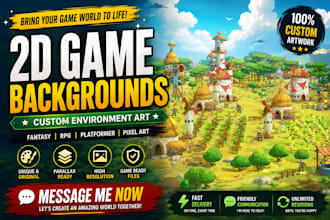 create custom 2d game backgrounds and environment art for your game