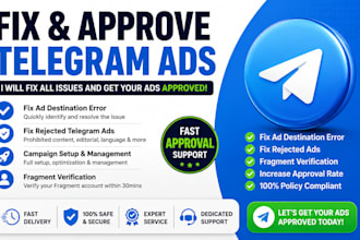 approved telegram ads fix telegram ads destination error telegram ads declined