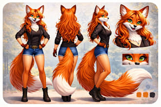 draw furry reference sheet, fursona ref sheet, furry art character design