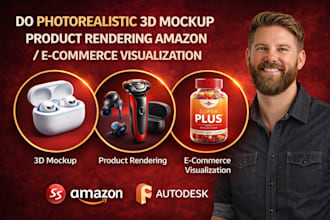 do photorealistic 3d mockup, product rendering amazon ecommerce visualization