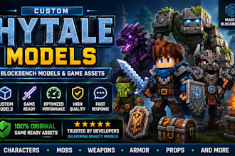 create custom hytale model, blockbench model character and game assets