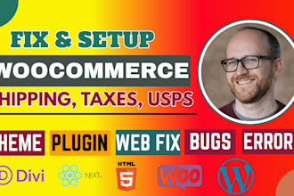 do woocommerce checkout, cart, shipping, tax, payment setup, fix, customization