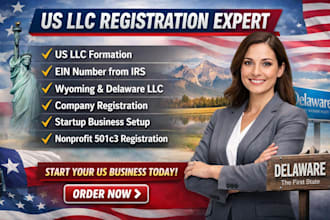 register your US llc, ein number, wyoming or delaware company formation