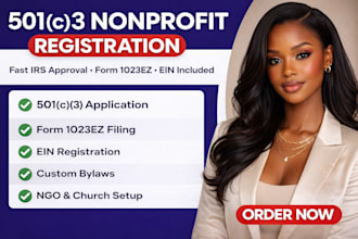 register 501c3 nonprofit, file 1023ez, ein, and bylaws for ngo or church