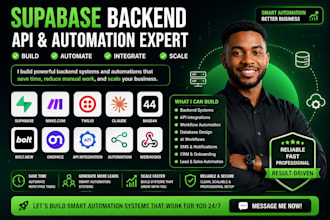 do supabase backend make com twilio claude base44 bolt onspace api automation