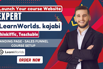 set up lms website on kajabi, learndash, learnworlds, thinkific