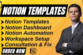 create customised notion template notion dashboard website notion consultant