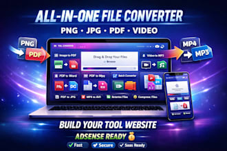 develop custom website for converting png to jpg, word to PDF and video to GIF