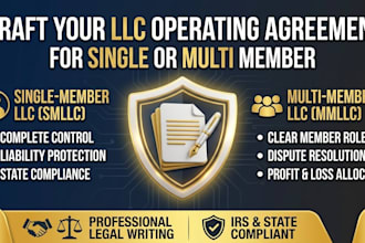 draft your llc operating agreement for single or multi member