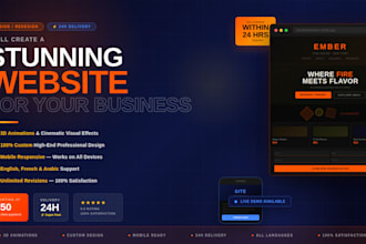 create a stunning business website with animations and professional de