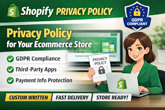 write shopify privacy policy for ecommerce website gdpr compliant