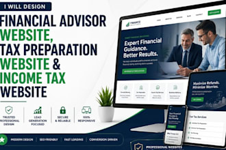 design financial advisor website, tax preparation website and income tax website